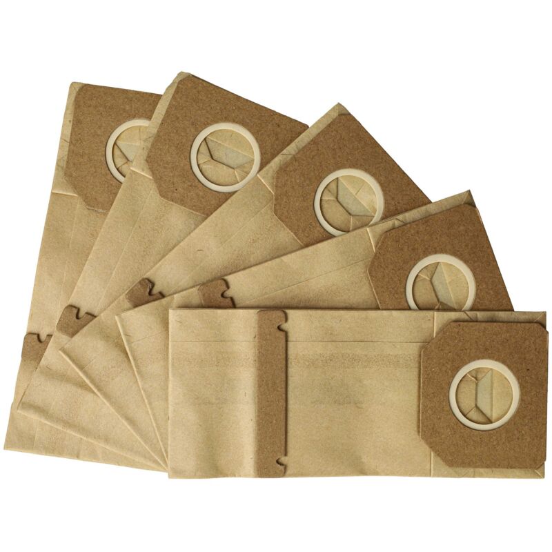 5x Turbofilter kompatibel mit Metabo sr 216, sr 226, sr 326, sr 328, sr e 217 Schwingschleifer, Exzenterschleifer - Papier-Staubbeutel Set, braun
