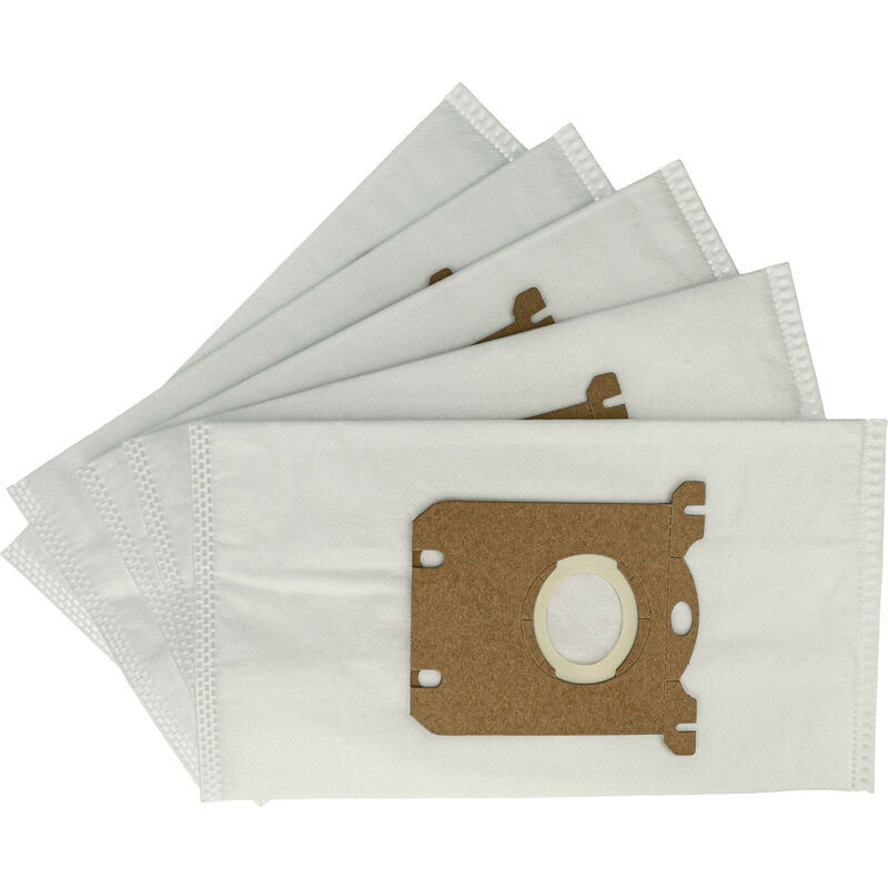 5x Vacuum Cleaner Bag compatible with aeg Essensio AEO5400 - AEO5499 Vacuum Cleaner, Microfleece, 29 cm x 16 cm, White - Vhbw