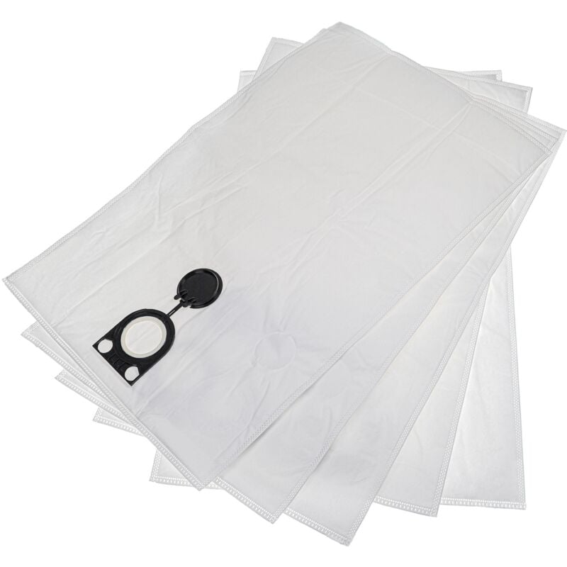 Vhbw - 5x Vacuum Cleaner Bag compatible with Bosch gas 50, gas 50 m Vacuum Cleaner - Microfleece, 45 cm x 33.5 cm White