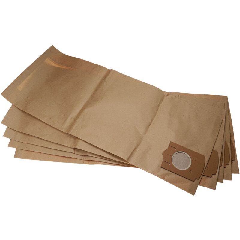 Vhbw - 5x Vacuum Cleaner Bag compatible with Bosch pas 12-50 f, gas 12-50 rf Vacuum Cleaner - Paper Brown