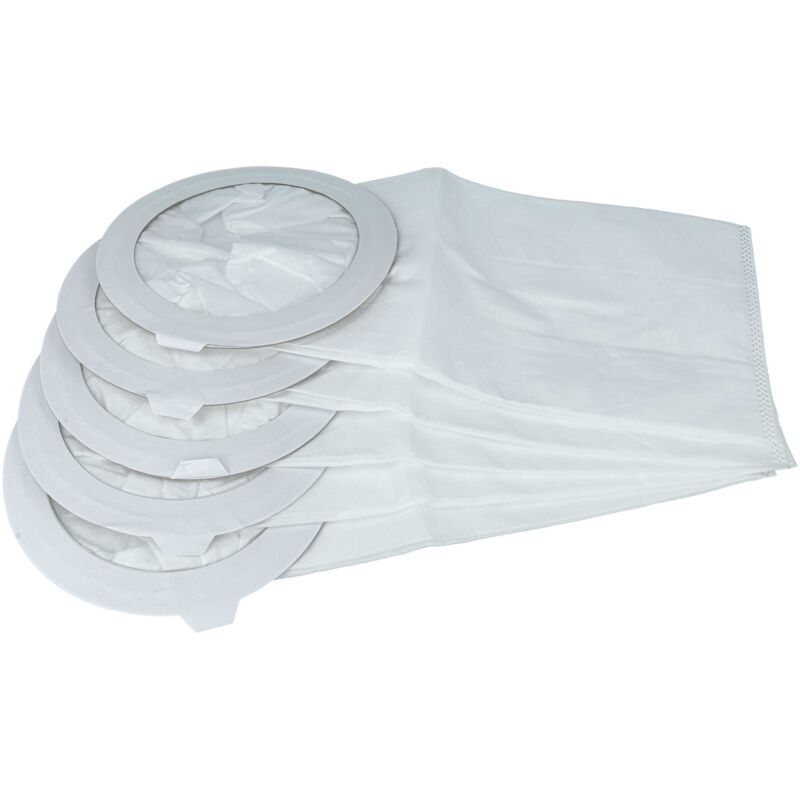 5x Vacuum Cleaner Bag compatible with Clarke cav 2.2, Comfort Pak 10 Vacuum Cleaner, Microfleece, 17.75 cm x 44.85 cm, White - Vhbw