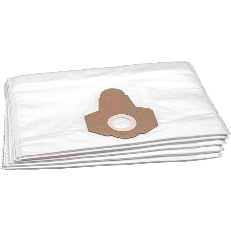 5x Vacuum Cleaner Bag compatible with Einhell nts 1500 / NTS1500, rt-vc 1420, rt-vc 1500, rt-vc 1500 wm Vacuum Cleaner -microfleece, White - Vhbw