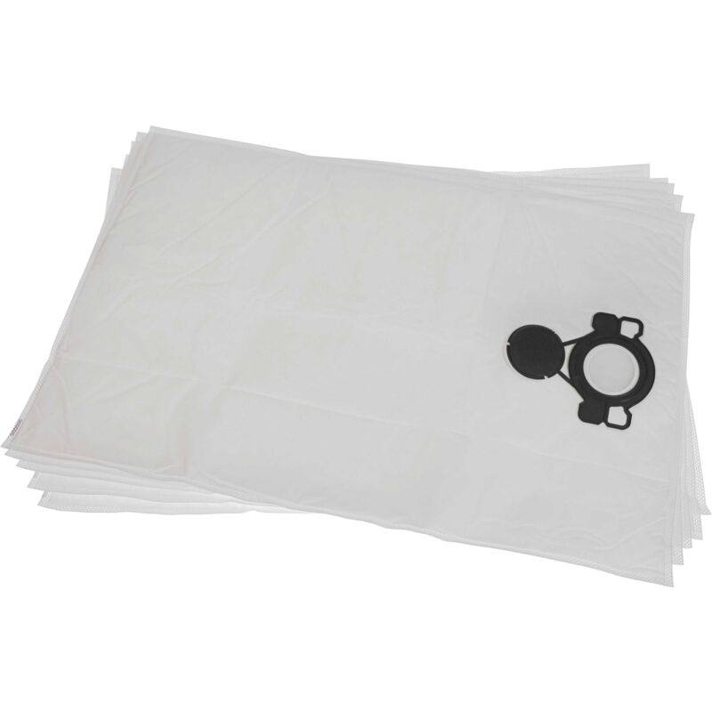 Vhbw - 5x Vacuum Cleaner Bag compatible with Makita VC4210M Vacuum Cleaner - Microfleece, 52.5 cm x 39 cm White