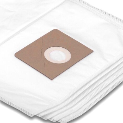 vhbw 5x Vacuum Cleaner Bag compatible with Milwaukee AS500ELCP Vacuum Cleaner, Microfleece, 25 l capacity, 42 cm x 26 cm, White