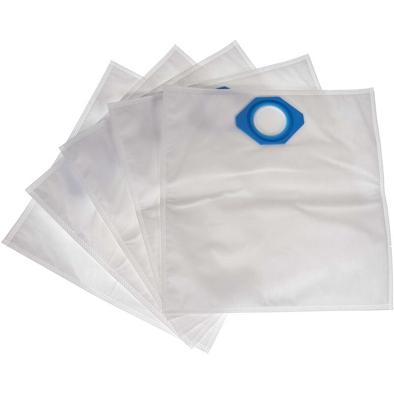 Vhbw - 5x Vacuum Cleaner Bag compatible with Nilfisk GA70, GM80, GM90, GS80, G90, GM80P, GM90 pop Vacuum Cleaner - Microfleece, 39 cm x 40 cm White