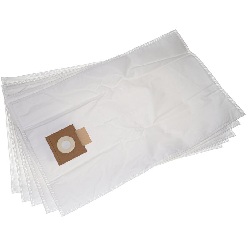 Vhbw - 5x Vacuum Cleaner Bag compatible with Nilfisk Viper LSU375, LSU135 (p) Vacuum Cleaner - Microfleece, 35 cm x 26 cm White