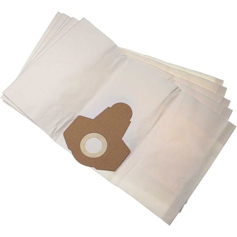 Vhbw - 5x Vacuum Cleaner Bag compatible with Parkside pnts 1250, pnts 1300, pnts 1250/9 Vacuum Cleaner - Paper, 20 l capacity, 31 cm x 18.5 cm White