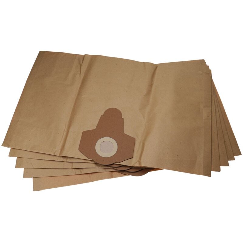 Vhbw - 5x Vacuum Cleaner Bag compatible with Parkside pnts 1400 B1 ian 74286, pnts 1400 C1 ian 89964 Vacuum Cleaner - Paper, 38.5 cm x 26 cm Brown