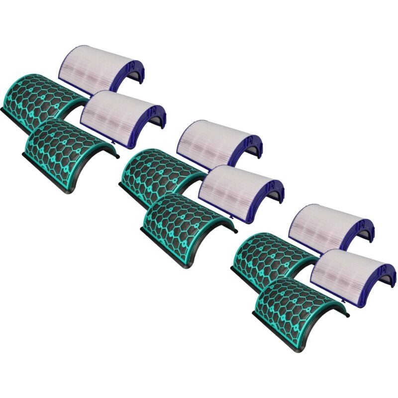 6 Part Filter Set Compatible With Dyson Cool Tp07, Tp08, Tp7a Air Purifier - Hepa Filter, Activated Carbon Filter - Vhbw