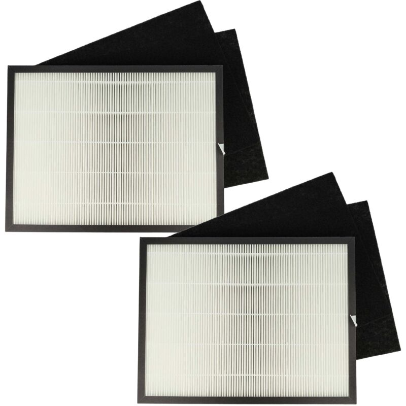 6 Part Filter Set Compatible With Rowenta Intense Pure Air Pu2120 Air Purifier - Activated Carbon Filter, Hepa Filter - Vhbw