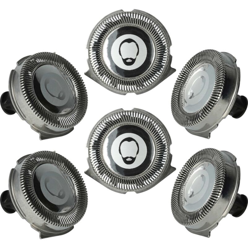 vhbw 6x cabezales de repuesto compatible con Philips RQ1131, RQ1150, RQ1150X, RQ1141, RQ1145, CCRQ1185, RQ1151, RQ1155 máquina de afeitar