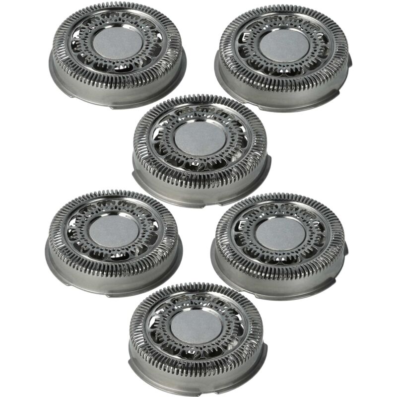 vhbw 6x cabezales de repuesto compatible con Philips S7570, S7710, S7720, S7730, S7780, S7xxx máquina de afeitar, Plata