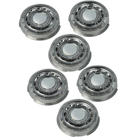 vhbw 6x cabezales reemplaza Philips SH90/60, SH70/60, SH90, SH70 para máquina de afeitar, Plata