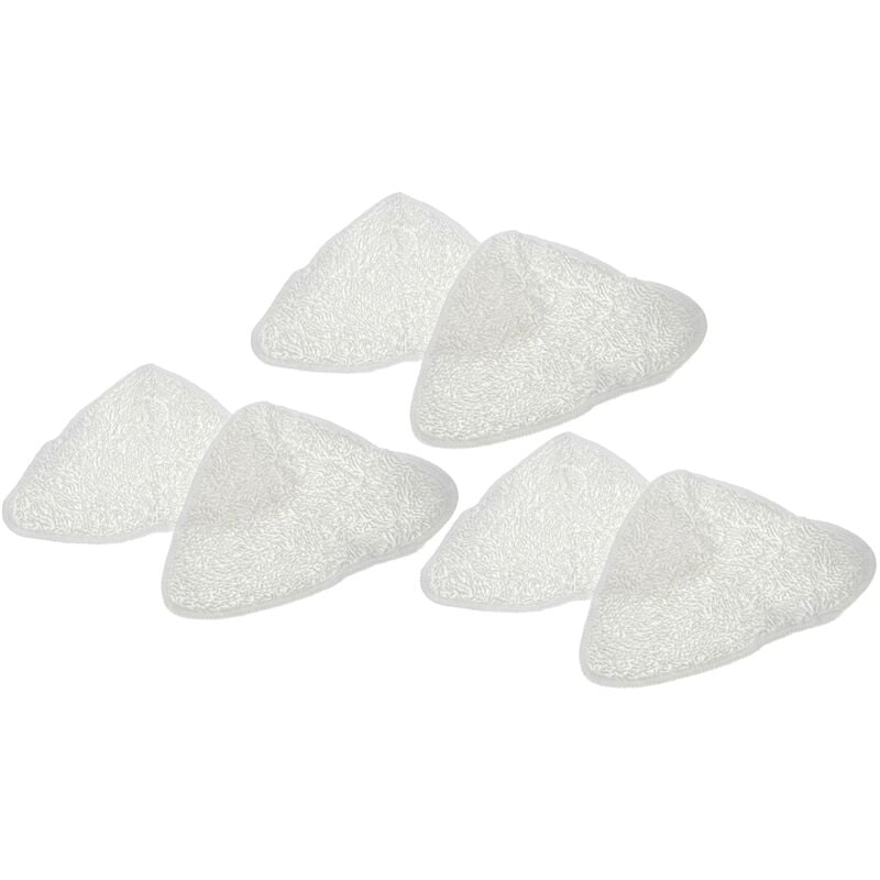 Vhbw - 6x Cleaning Pad Replacement for Vileda 146576 for Hot Spray Steamer, Steam Mop - Microfibre White