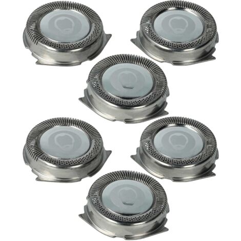 vhbw 6x Ersatz-Scherköpfe kompatibel mit Philips HQ6874, HQ6879, HQ6863, HQ6868, HQ821, HQ851, HQ853, HQ902, HQ801 Elektrorasierer