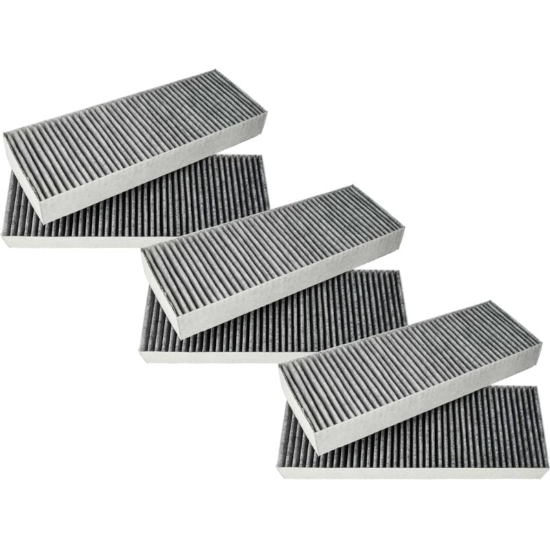 Vhbw - 6x Filtres à charbon actif compatible avec Bora séries bhu, séries bfiu, séries biu hotte aspirante - 34 x 12,2 x 4,25 cm