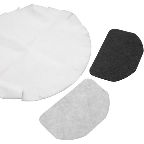 vhbw 6x Papierfilter, 3x Aktivkohlefilter, 3x Fettfilter kompatibel mit DeLonghi F17223, F17221, D690C Fritteuse - 12-tlg. Filter-Set
