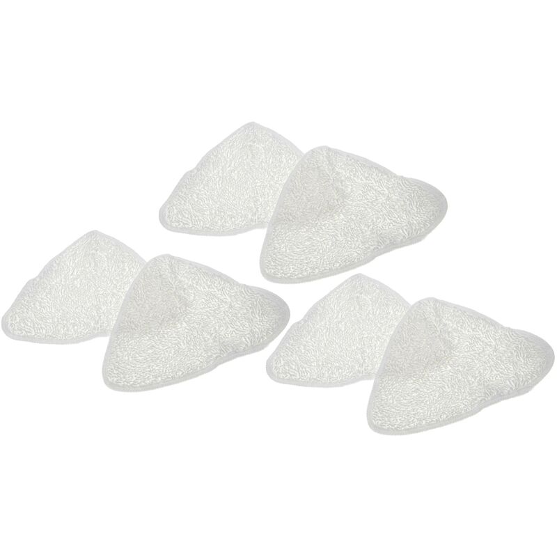 Vhbw - 6x Cleaning Pad compatible with Vileda Steam Hot Spray Steamer, Steam Mop - Microfibre White
