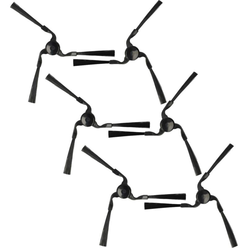 vhbw 6x Side Brush compatible with Miele Scout RX1 Robot Vacuum Cleaner - Brush Set, Left/Right, black