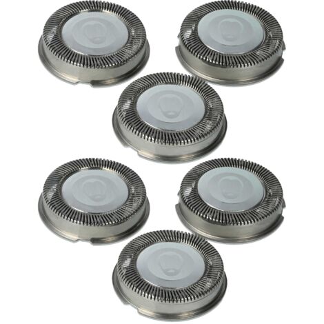 vhbw 6x testina di ricambio compatibile con Philips HS702, HS703, HQ3865, HQ3870, HS708, HS706, HS715, HS704, HS755 rasoio elettrico