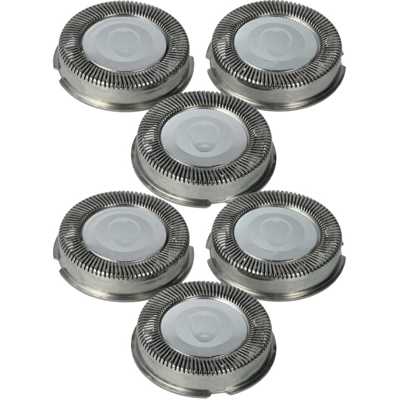 6x Têtes de rasoir de remplacement compatible avec Philips HQ4407, HQ4406, HQ41, HQ42, HQ406, HQ4401, HQ4405, HQ420, HQ422 rasoir électrique - Vhbw