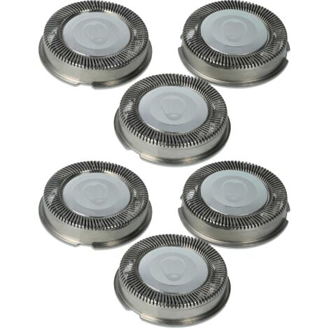 vhbw 6x Têtes de rasoir de remplacement compatible avec Philips HS702, HS703, HQ3865, HQ3870, HS708, HS706, HS715, HS704, HS755 rasoir électrique