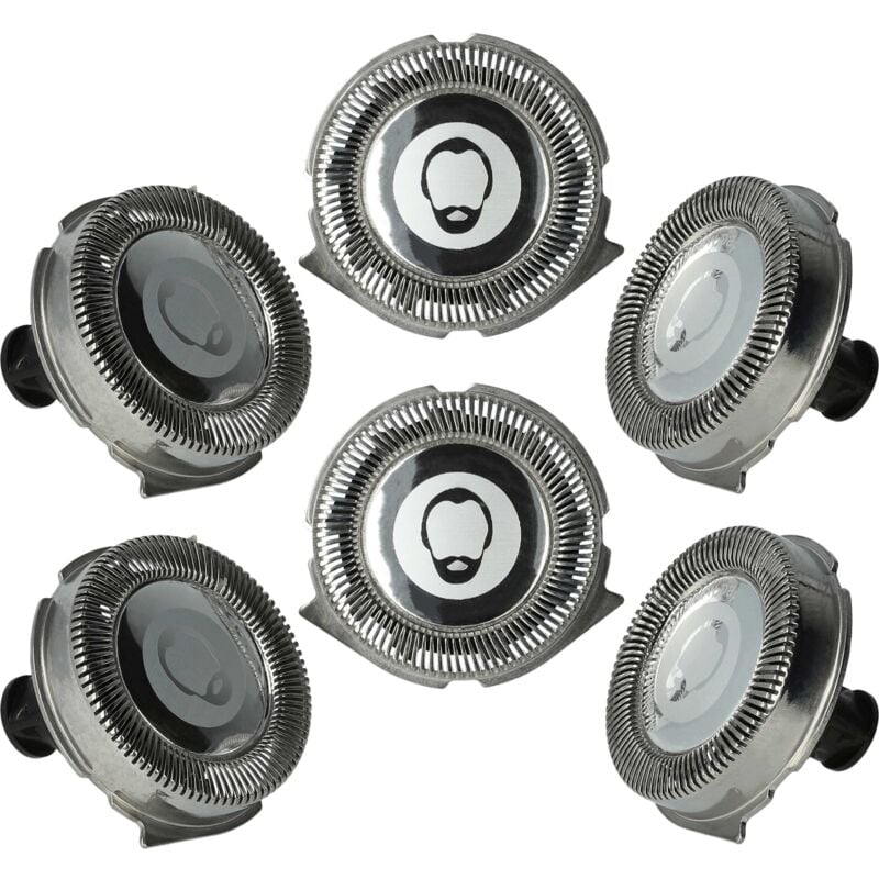6x Têtes de rasoir remplacement pour Philips RQ32, RQ11 pour rasoir électrique - Vhbw
