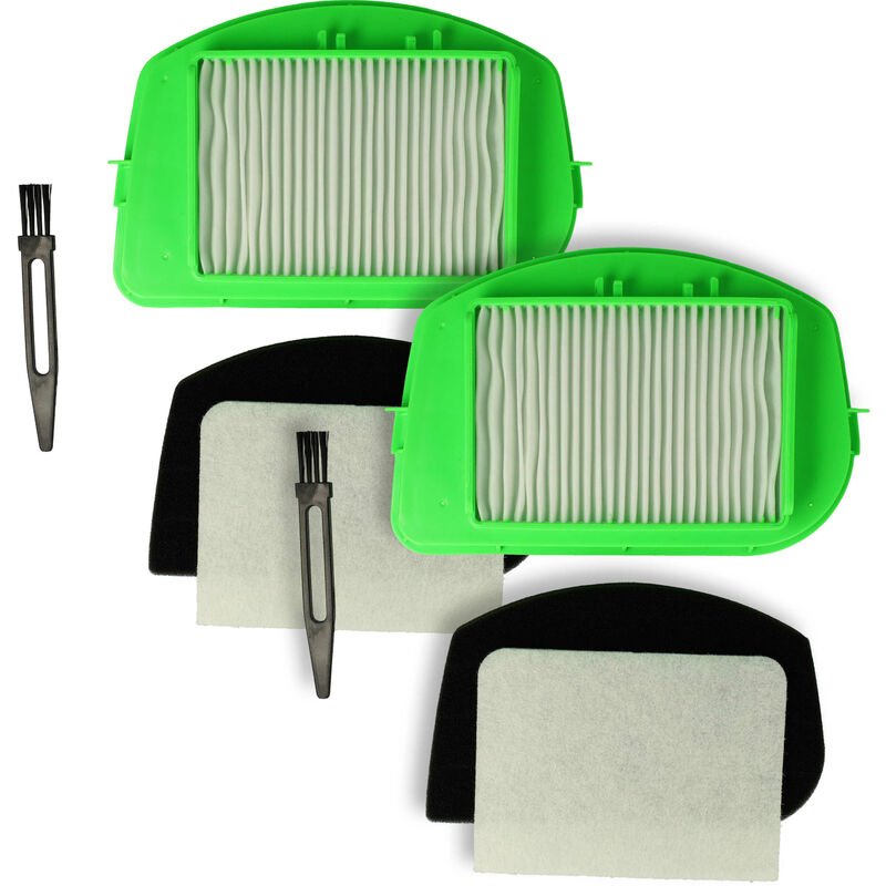 8-Part Filter/Brush Set compatible with Moulinex RO2443WA4Q0, MO2440PA4Q0, MO2611PA4Q0, RO2423WA4Q0 Vacuum Cleaner - Vhbw