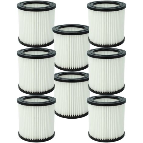 vhbw 8x Cartouche filtrante compatible avec Nilfisk Buddy II 12, II 12 Car Cleaner aspirateur - Filtre pour particules fines
