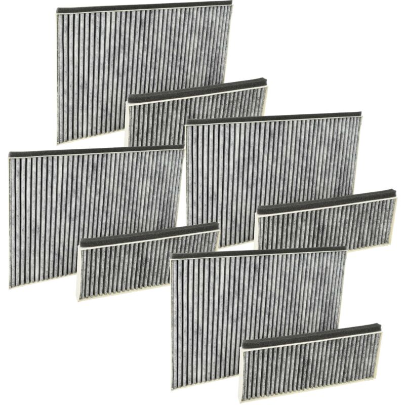 8x Filter compatible with Bosch DWK98JQ69/01, DWK98JQ60/03, DWK98PP60 Extractor Hoods - 8x activated carbon filter Grey White - Vhbw