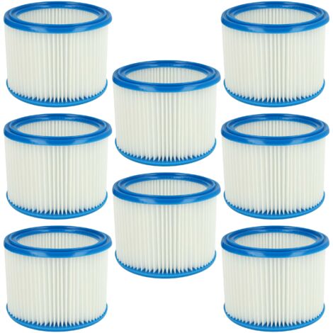 vhbw 8x filtro a pieghe piatte compatibile con Mirka 915 L PC, 1025 L PC aspirapolvere - bianco / blu