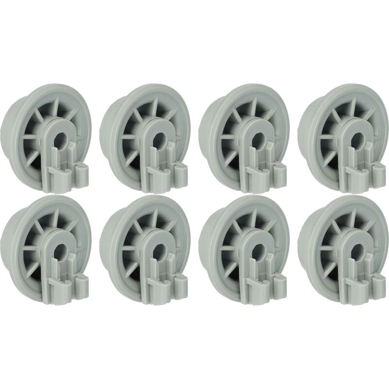 Vhbw - 8x Roulette pour panier inférieur remplacement pour Siemens BSGH00170838, BSGH00183955 pour lave-vaisselle - Diamètre 35 mm