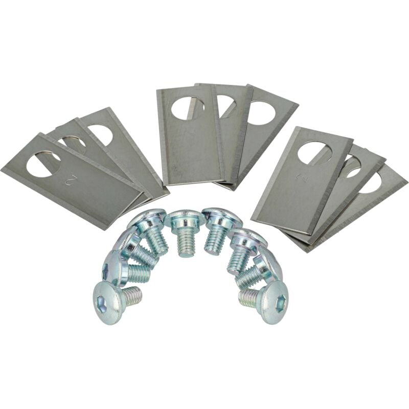 

9x cuchillas de repuesto compatible con Honda Miimo 310, 520, 3000 Cortadora de césped -cuchilla de recambio, plateada, acero - Vhbw