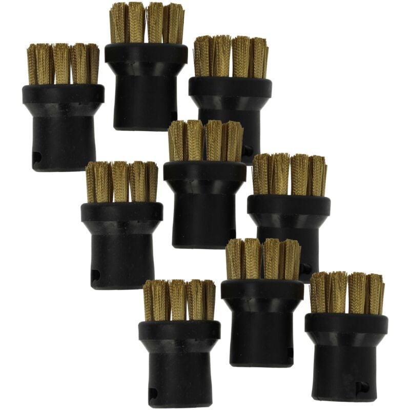 Vhbw - 9x brosse arrondie compatible avec Kärcher sc 2 premium white, sc 3, sc 3.000, sc 3 EasyFix, sc 3.100 b nettoyeur vapeur - Brosse à vapeur