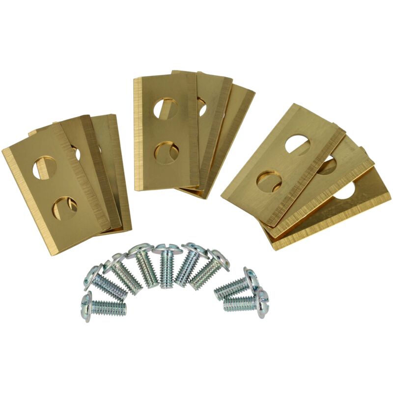 

vhbw 9x Cuchillas adecuadas para robots cortacésped Worx Landroid L1500i, M500 B, M1000, M1000i, M800, S500i, M WG794E, ... (titanio, 0.75mm)