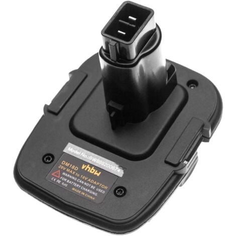 vhbw Adaptador batería compatible con Dewalt batería DC9096, DC9098, DC9099, DW9096 herramienta / batería