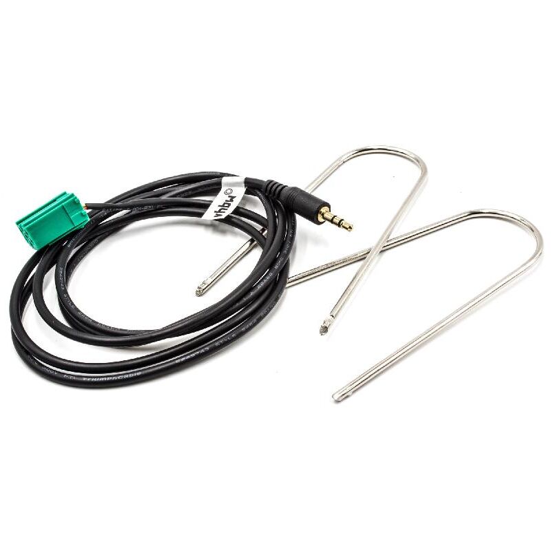 Vhbw - Adaptador cable radio coche aux audio (120 cm) compatible con Renault año de fabr. 2005+ Twingo, Traffic auto, radio auto
