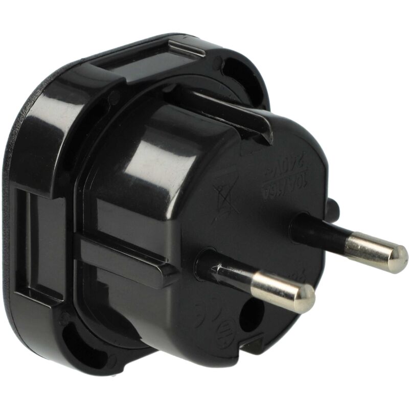 

Adaptador viaje (clavija (macho) euro a clavija (hembra) UK) - Adaptador viaje, negro, 250 V / 16 A - Vhbw