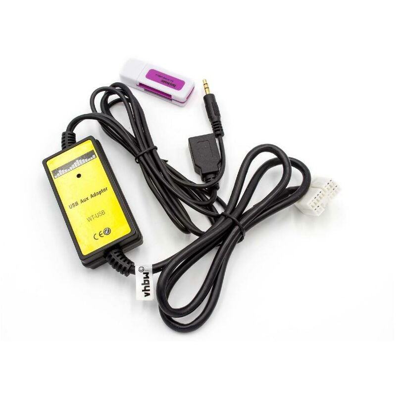 vhbw Câble adaptateur AUX USB pour radio de voiture compatible avec Honda de l'année de fabr. 2004-11 S2000 - USB