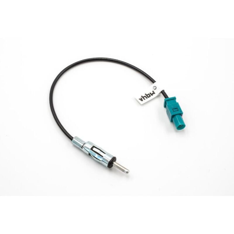 Adaptateur d'antenne Fakra plug à Din plug 150Ohm compatible avec antenne Audi, BMW, Citroen, Dacia, Fiat, Mercedes, Peugeot, Seat, Skoda, VW - Vhbw
