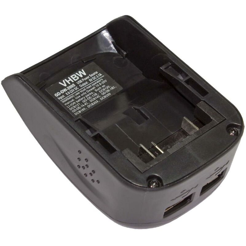 Adaptateur de batterie compatible avec Dewalt DCB201, DCB201-2, xr outils électriques - Adaptateur batteries Li-ion 10,8 v - 18 v - Vhbw