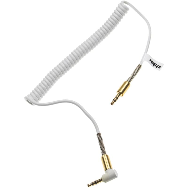 Vhbw - Adaptateur pour câble audio stéréo compatible avec Sony Z1000, XB950 casque - 3,5mm vers Jack 3,5 mm, doré, angle droit, or / blanc
