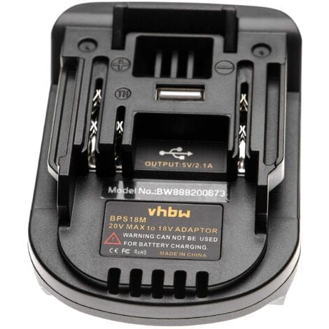 vhbw Akku-Adapter kompatibel mit Stanley Elektrowerkzeug / Akku - Adapter für 20 V Li-Ion Akkus auf 18 V Akkus kompatibel mit Makita-Geräten