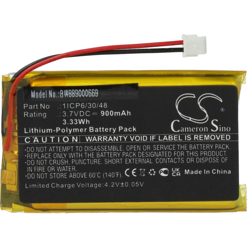 Image of Vhbw - Akku Ersatz für Babymoov 1ICP6/30/48 für Babyphone Babytalker (900mAh, 3,7V, Li-Polymer)