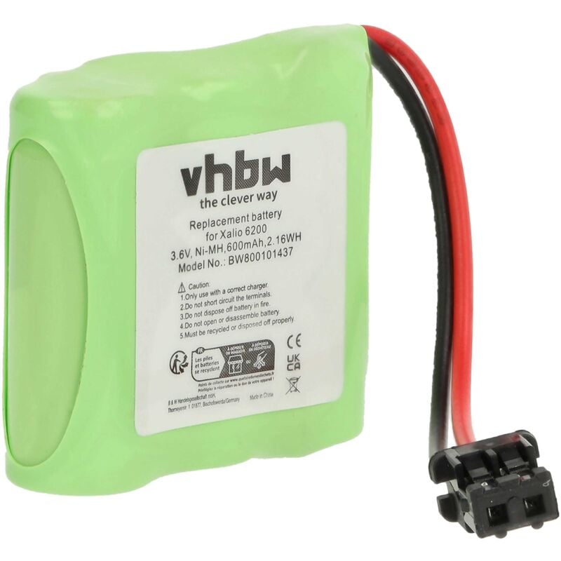 Image of Vhbw - Akku Ersatz für Panasonic HHR-P301 für schnurlos Festnetz Telefon (600mAh, 3,6V, NiMH)