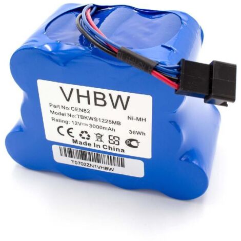 vhbw Akku Ersatz für Ecovacs CEN82 für Home Cleaner Heimroboter (3000mAh, 12V, NiMH, Blau)