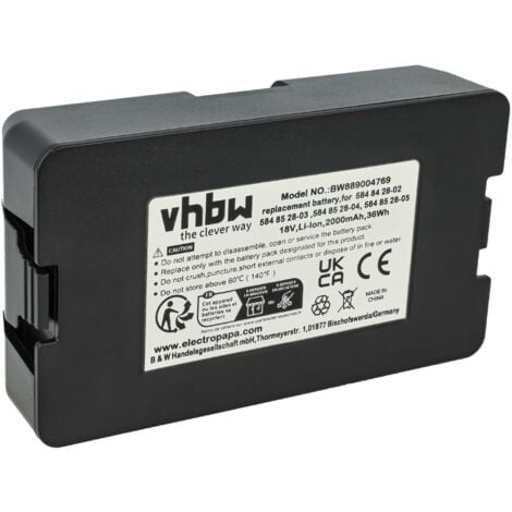 vhbw Akku Ersatz für Gardena 5902142-02, 5902142-03, 584 85 28-05, 590 21 42-03, 590 21 42-02 für Rasenroboter (2Ah, 18V, Li-Ion)