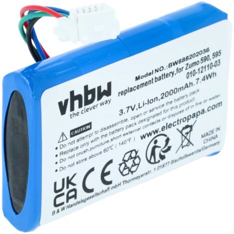 vhbw Akku Ersatz für Garmin 010-12110-03, 010-12110-003, 361-00077-00 für GPS Navigation Navi (2000mAh, 3,7V, Li-Ion)