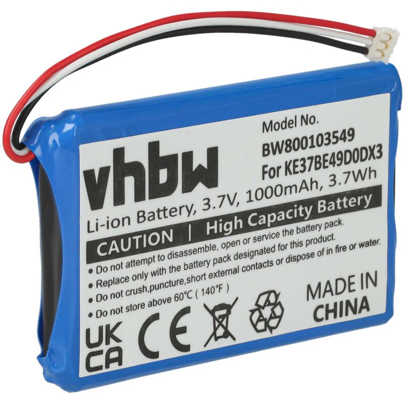 Image of Vhbw - Akku Ersatz für Garmin KE37BE49D0DX3 für gps Navigation Navi (1000 mAh, 3,7 v, Li-Ion)