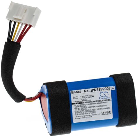 vhbw Akku Ersatz für JBL 1INR19/66-3, ID998, IY1068, IAA011NA, SUN-INTE-118 für Lautsprecher Boxen Speaker (7800 mAh, 3,7 V, Li-Ion)